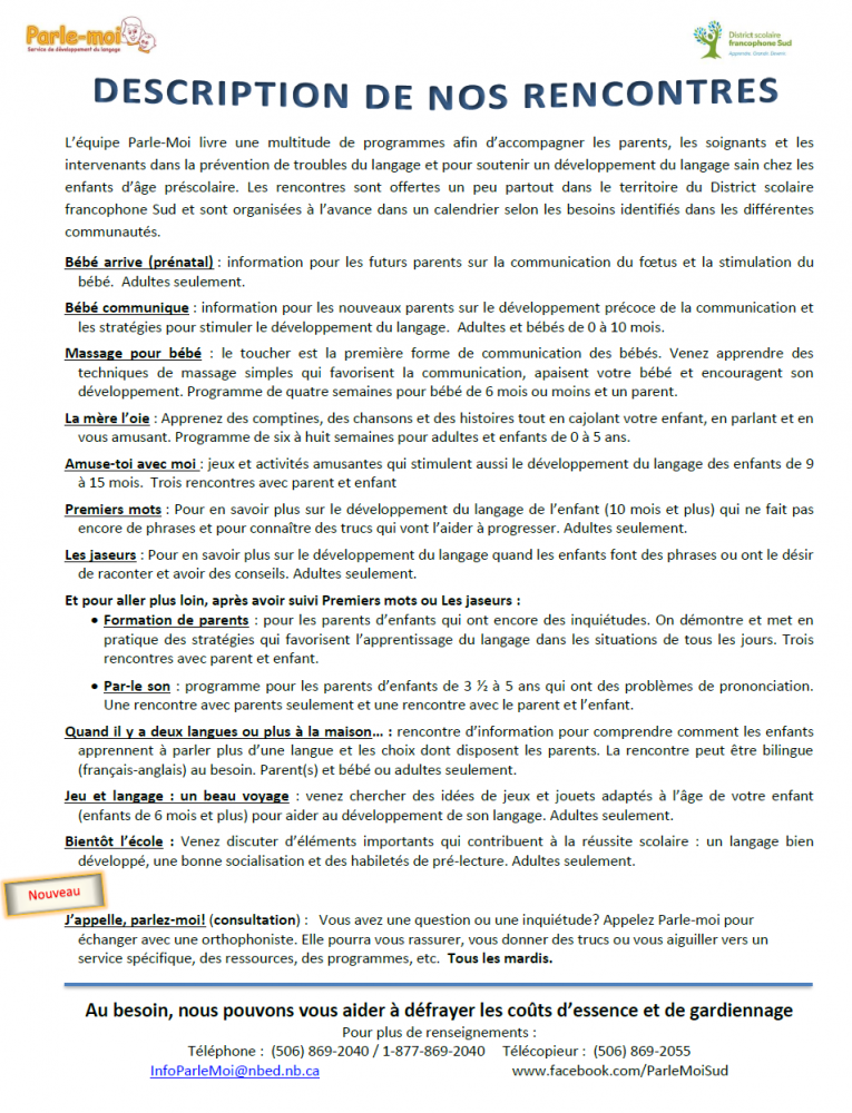 Parle moi description des rencontres